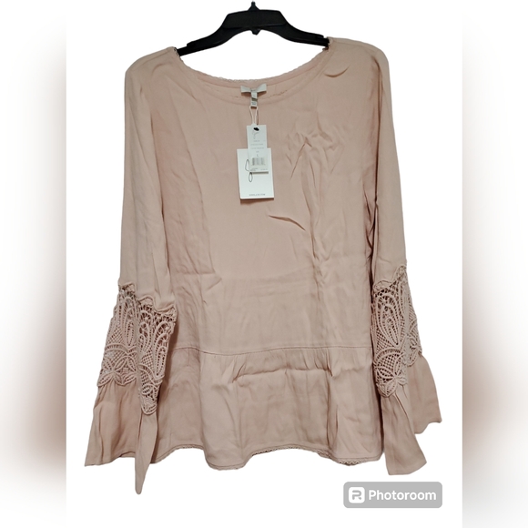 Joie Lace Trim Peplum Blouse/Emelda - Picture 3 of 9